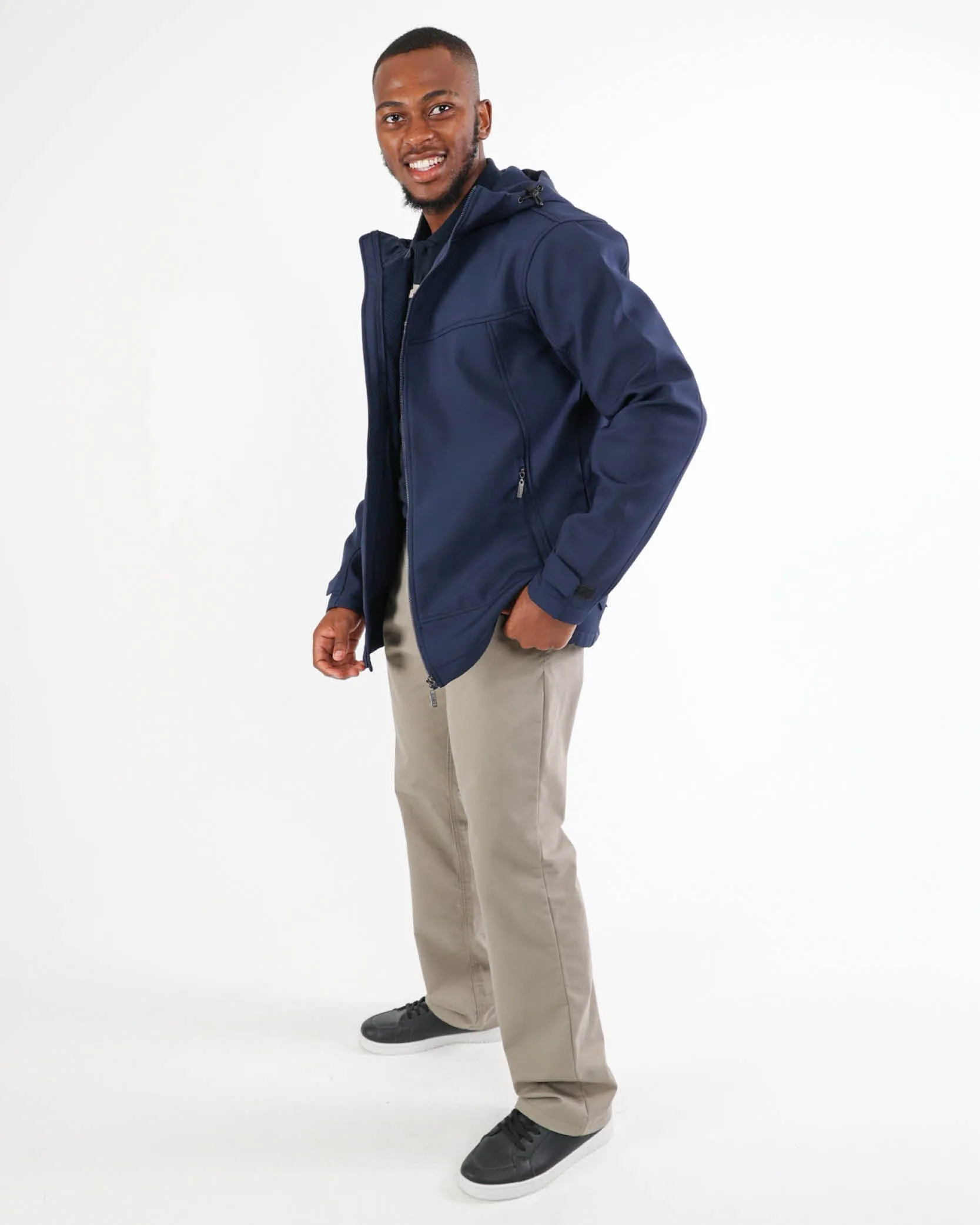 Navy Soft Shell Hooded Jacket