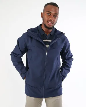 Navy Soft Shell Hooded Jacket