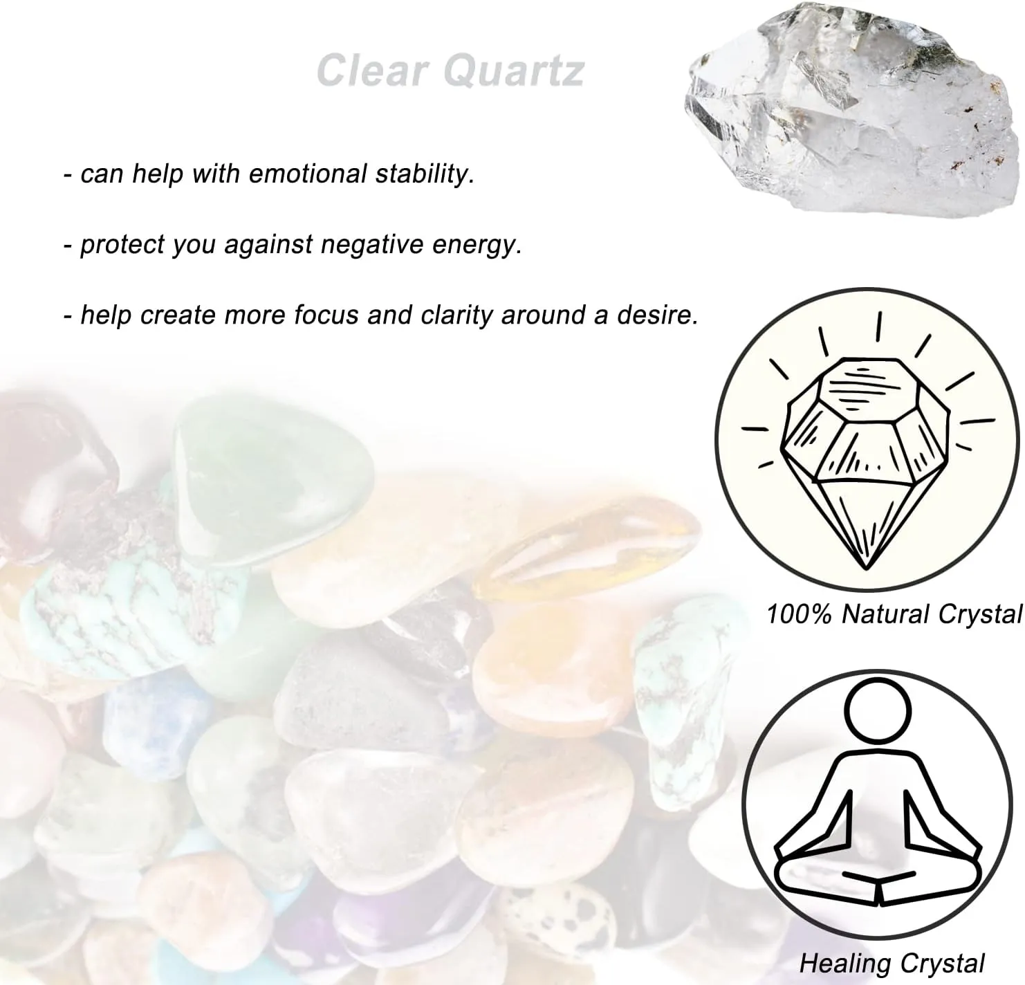 New 35 Pcs Clear Quartz Raw Crystals, Small Healing Crystals Natural Rough Stones Crystal for Tumbling, Cabbing, Fountain Rocks, Decoration, Polishing, Wire Wrapping, Wicca & Reiki