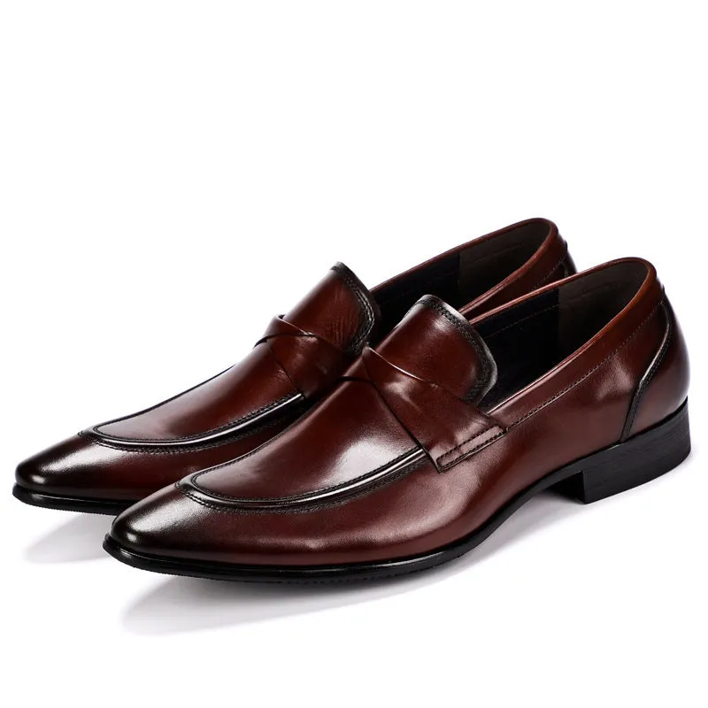 New British Cowhide Leather Vintage Business Men Formal Leather Shoes