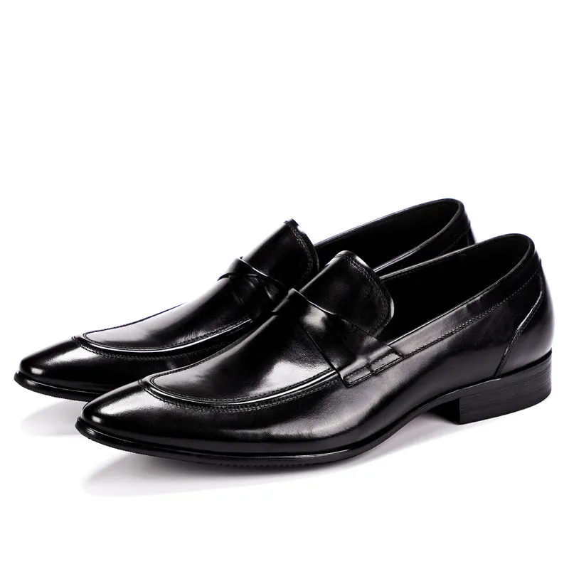 New British Cowhide Leather Vintage Business Men Formal Leather Shoes
