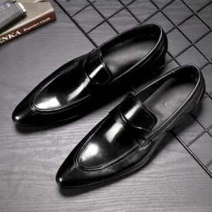 New British Cowhide Leather Vintage Business Men Formal Leather Shoes