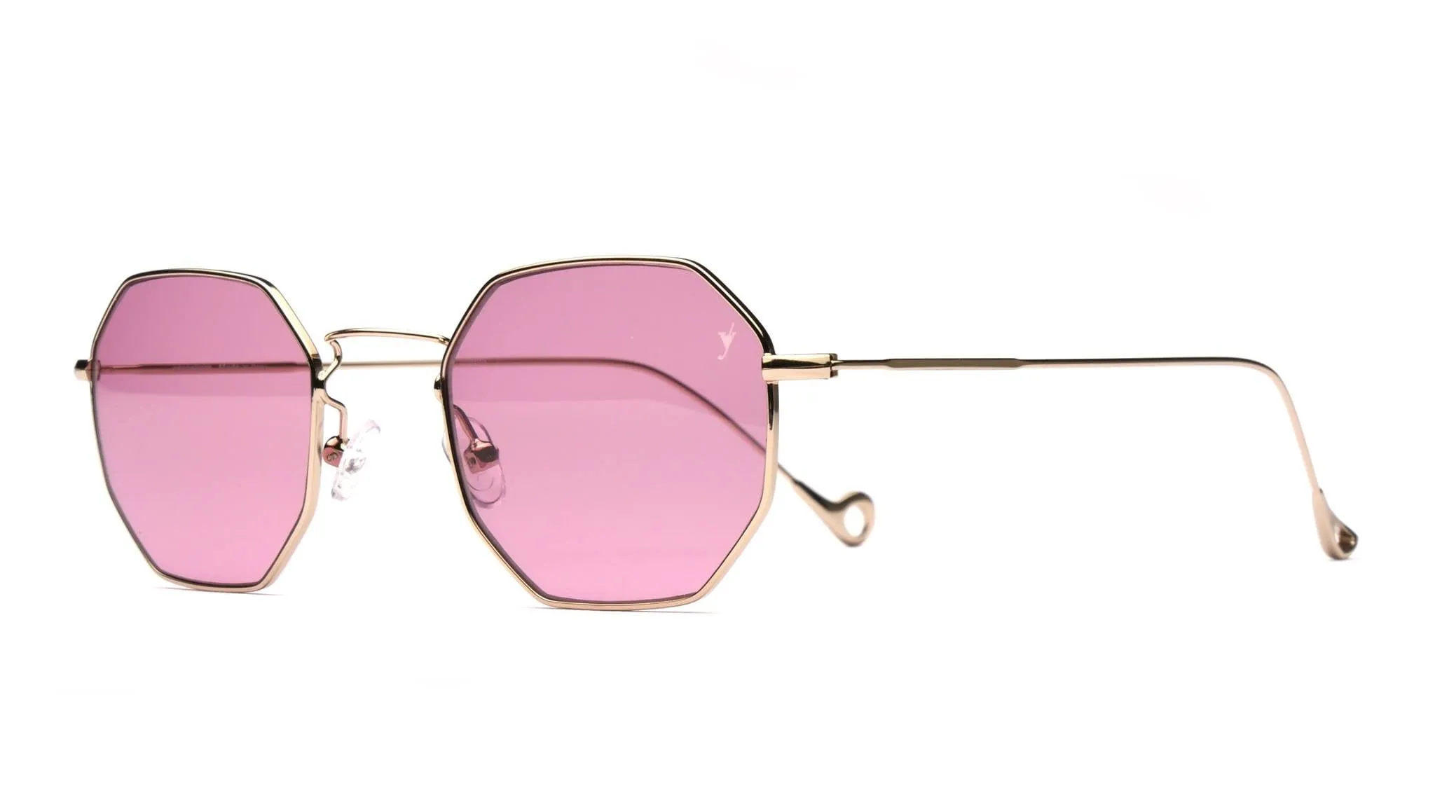 New Gold Frame Pink Lens sunglasses, Unisex! Anti-reflective sunglasses with HD polarized lenses can filter out sunlight reflected glare.