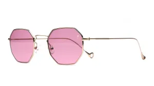 New Gold Frame Pink Lens sunglasses, Unisex! Anti-reflective sunglasses with HD polarized lenses can filter out sunlight reflected glare.