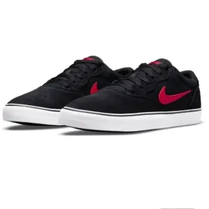 Nike SB Chron Black University Red Skate Shoe, Size 10