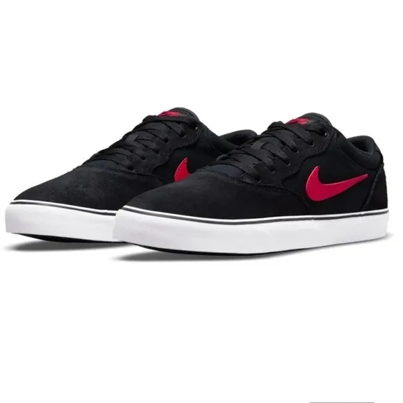 Nike SB Chron Black University Red Skate Shoe, Size 10