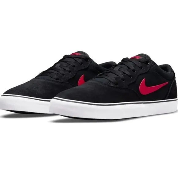 Nike SB Chron Black University Red Skate Shoe, Size 10