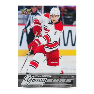 Noah Hanifin Autographed "Young Guns Card" 12.5 x 17.5