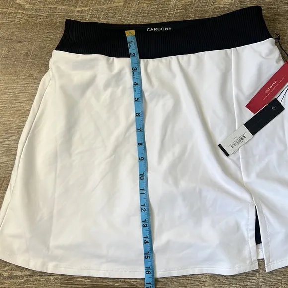 NWT Carbon38 White &amp; Black Tennis Skirt Size Large