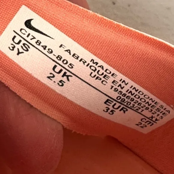 NWT Jordan Flare PS Light Madder Root Orange Peach