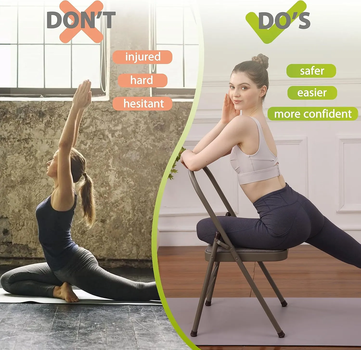 oga Auxiliary Chair with Lumbar Back Support for Abs & Core