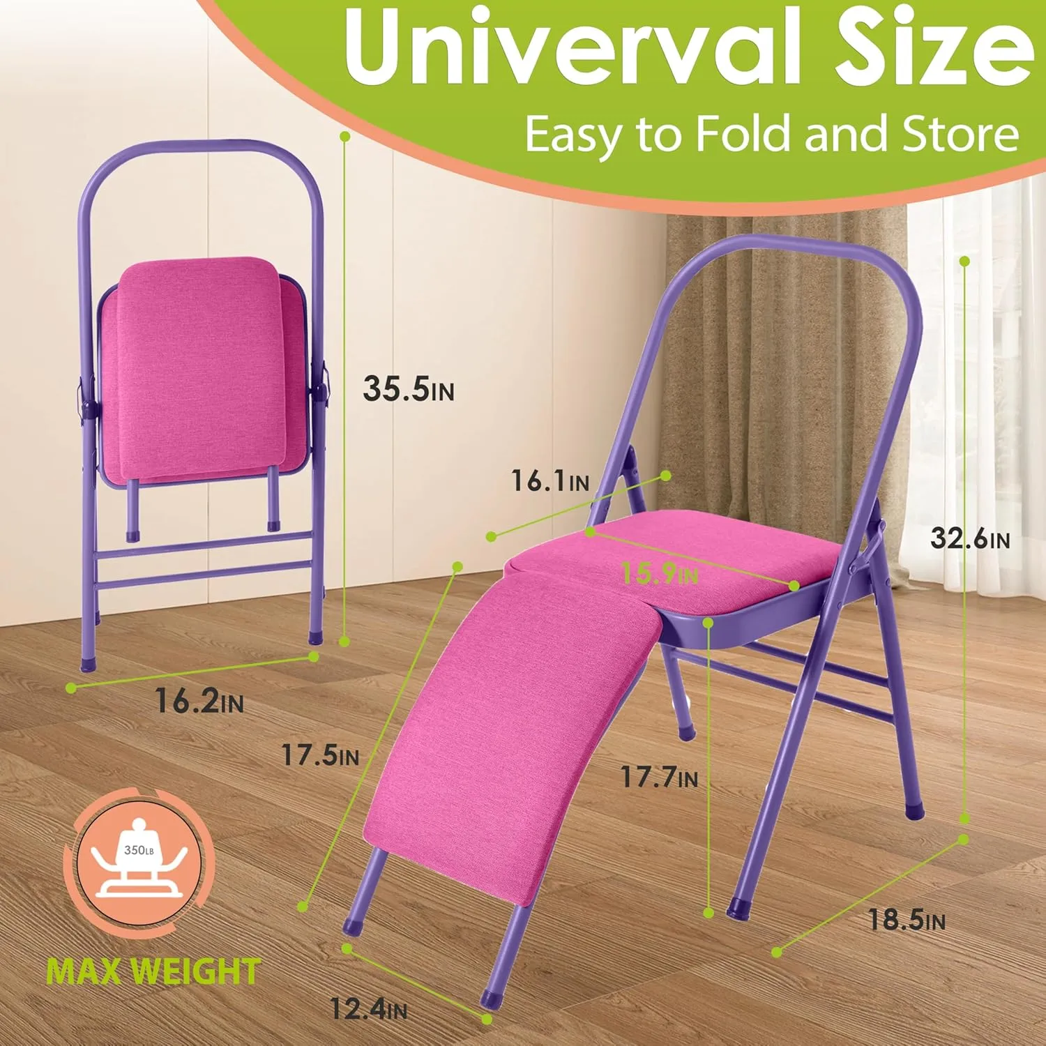 oga Auxiliary Chair with Lumbar Back Support for Abs & Core