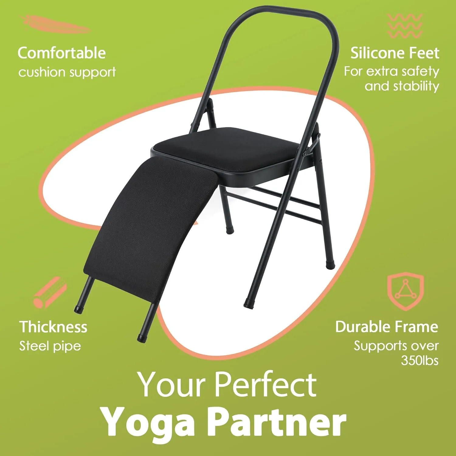 oga Auxiliary Chair with Lumbar Back Support for Abs & Core