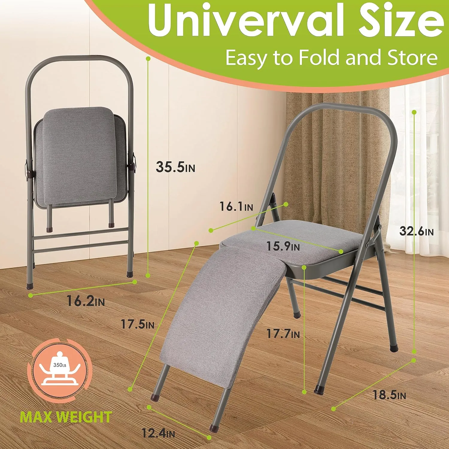 oga Auxiliary Chair with Lumbar Back Support for Abs & Core