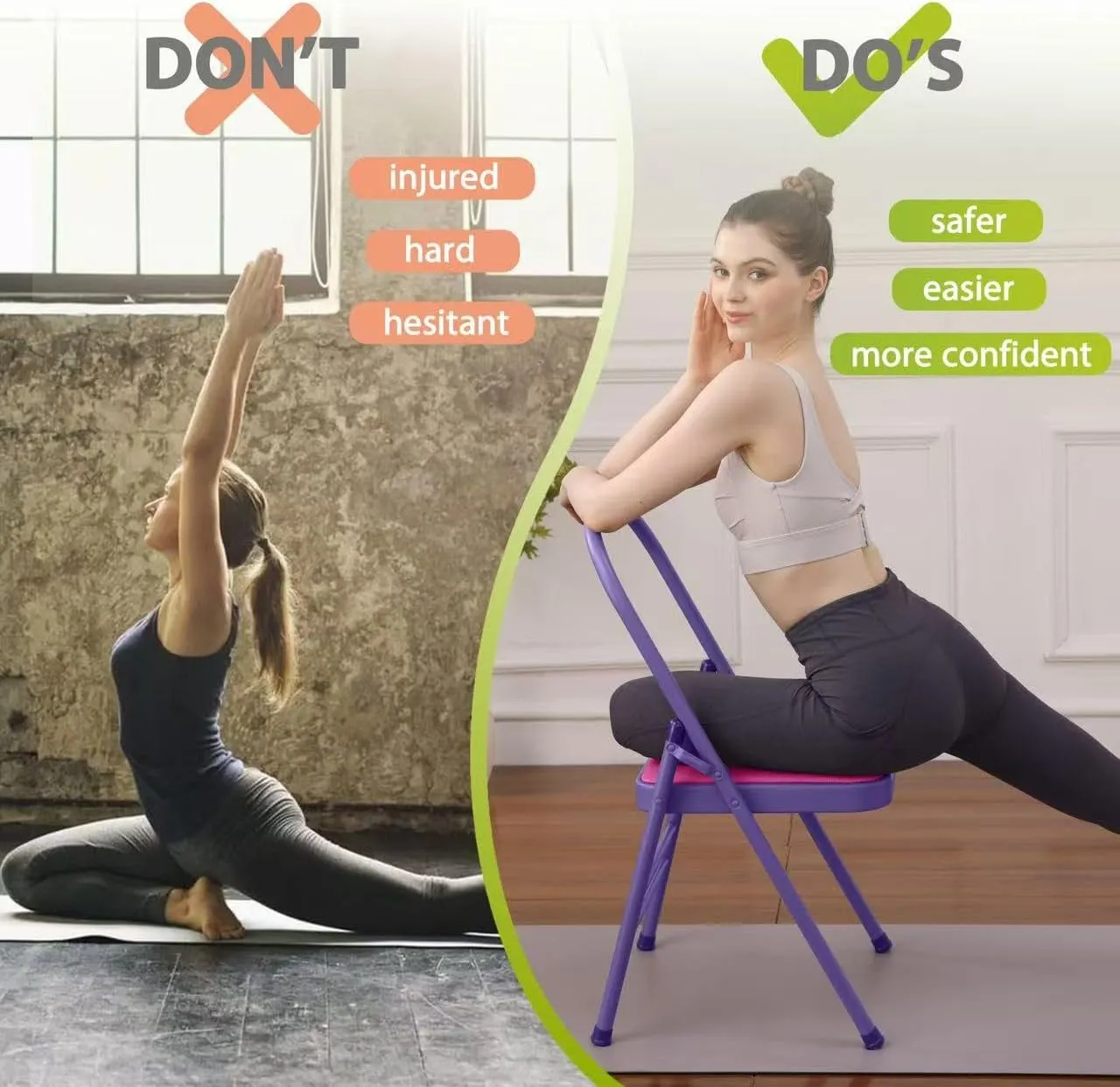 oga Auxiliary Chair with Lumbar Back Support for Abs & Core