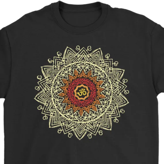 Om Mandala T-shirt, Gift for Meditation, Om Mandala Yoga Shirt, Mandala T-shirt