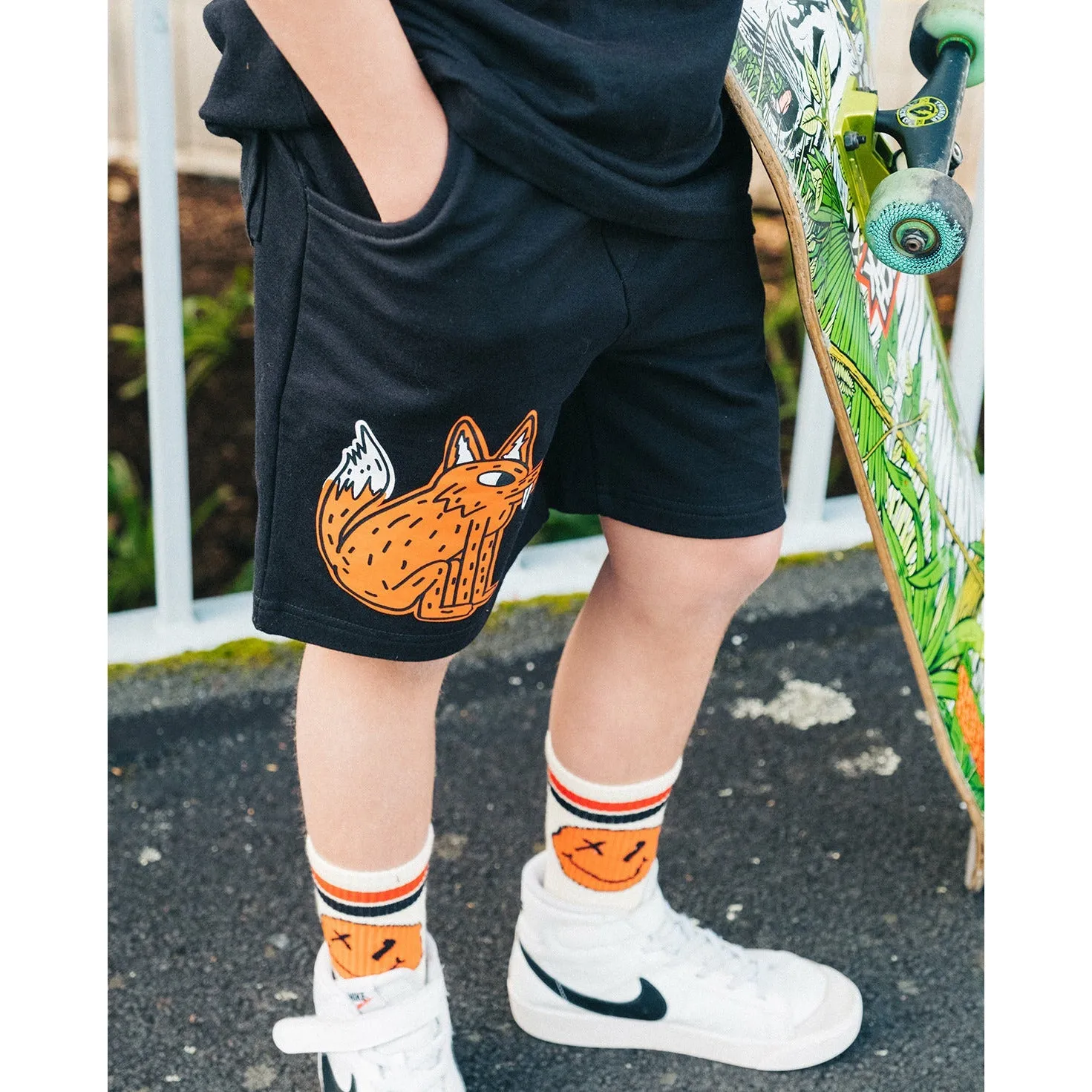 Orange Smiley Skate Socks