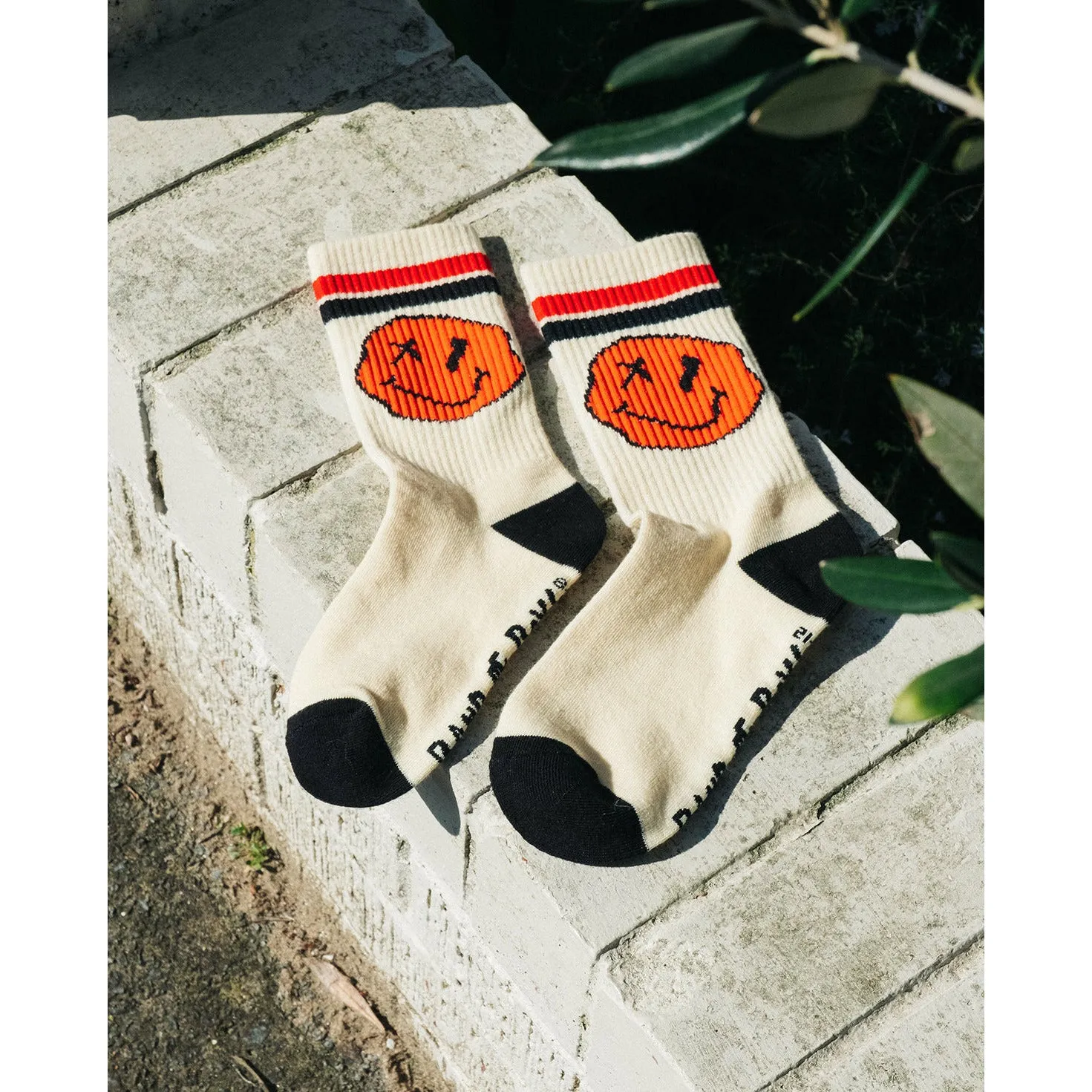 Orange Smiley Skate Socks