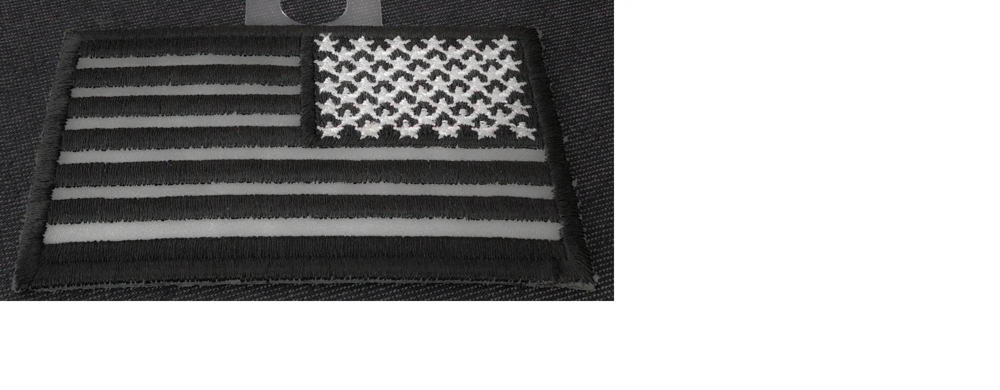 P3688 Reverse Black Reflective US Flag  3x2 inch