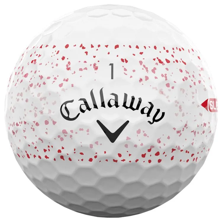 Pelotas de golf Callaway Supersoft Red Splatter (paquete de 12)