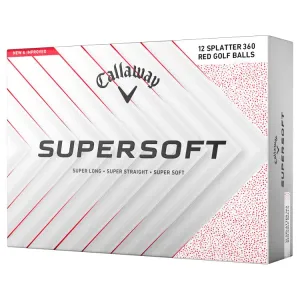 Pelotas de golf Callaway Supersoft Red Splatter (paquete de 12)