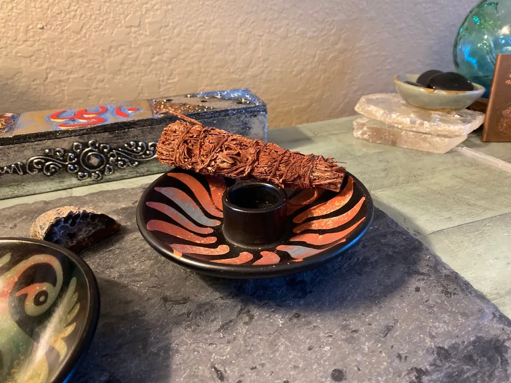 Peruvian Handmade Ceramic Smudge Stick / Palo Santo Incense Burner FB2290