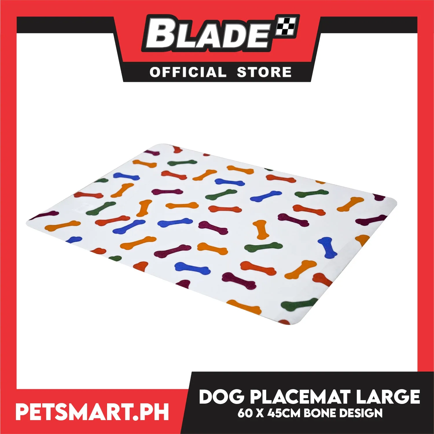 Pet Food Pad Placemat Large Bone Design For Dogs 60 x 45cm