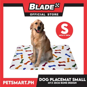 Pet Food Pad Placemat Small Bone Design For Dogs 49 x 35cm