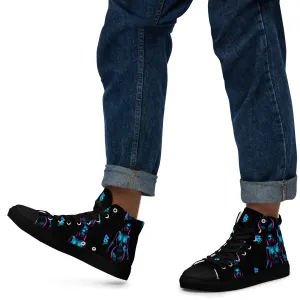 Pinup Turquoise Men’s high top canvas shoes