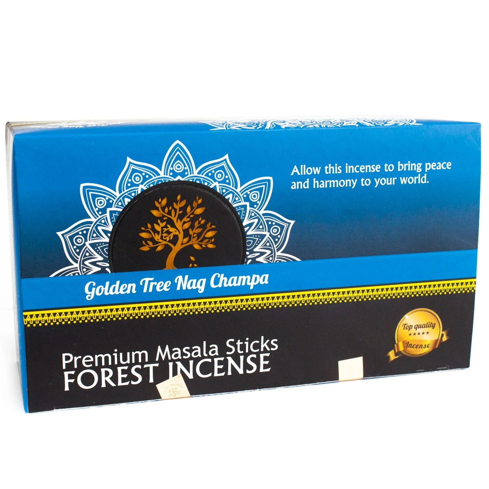 Premium Golden Tree Nag Champa Forest Blend Incense Sticks - Hand Rolled Indian Masala for Meditation, Yoga, and Relaxation