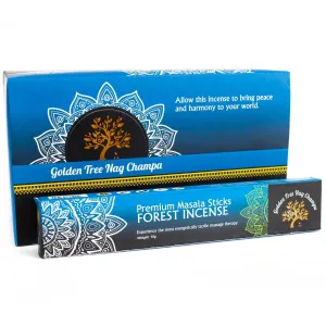 Premium Golden Tree Nag Champa Forest Blend Incense Sticks - Hand Rolled Indian Masala for Meditation, Yoga, and Relaxation