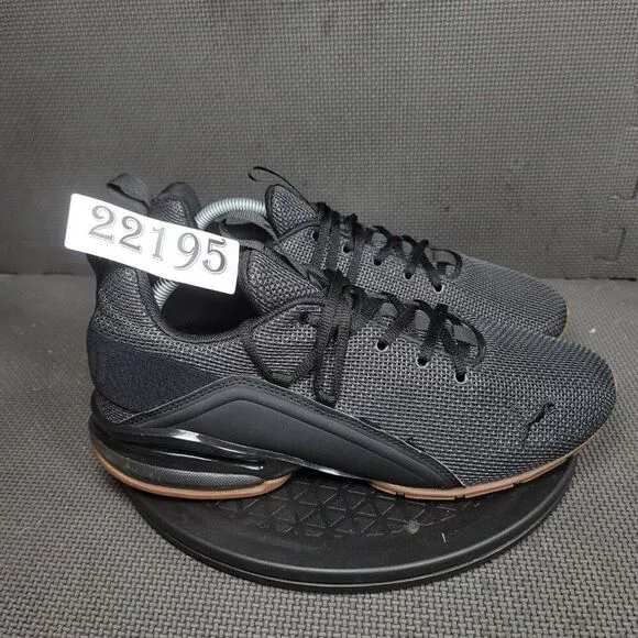 Puma Axelion Shoes Mens Sz 10 Black Brown Mesh Athletic Trainers Sneakers