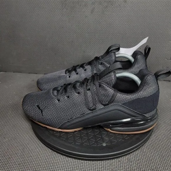 Puma Axelion Shoes Mens Sz 10 Black Brown Mesh Athletic Trainers Sneakers