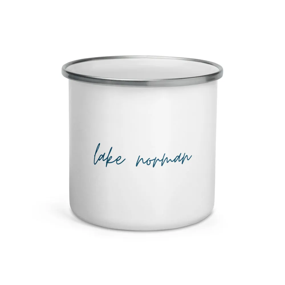"Lake Norman- NAVY" Enamel Mug