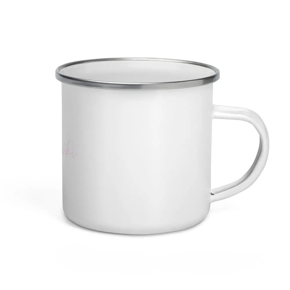 "Vitamin Ski- Pink" Enamel Mug