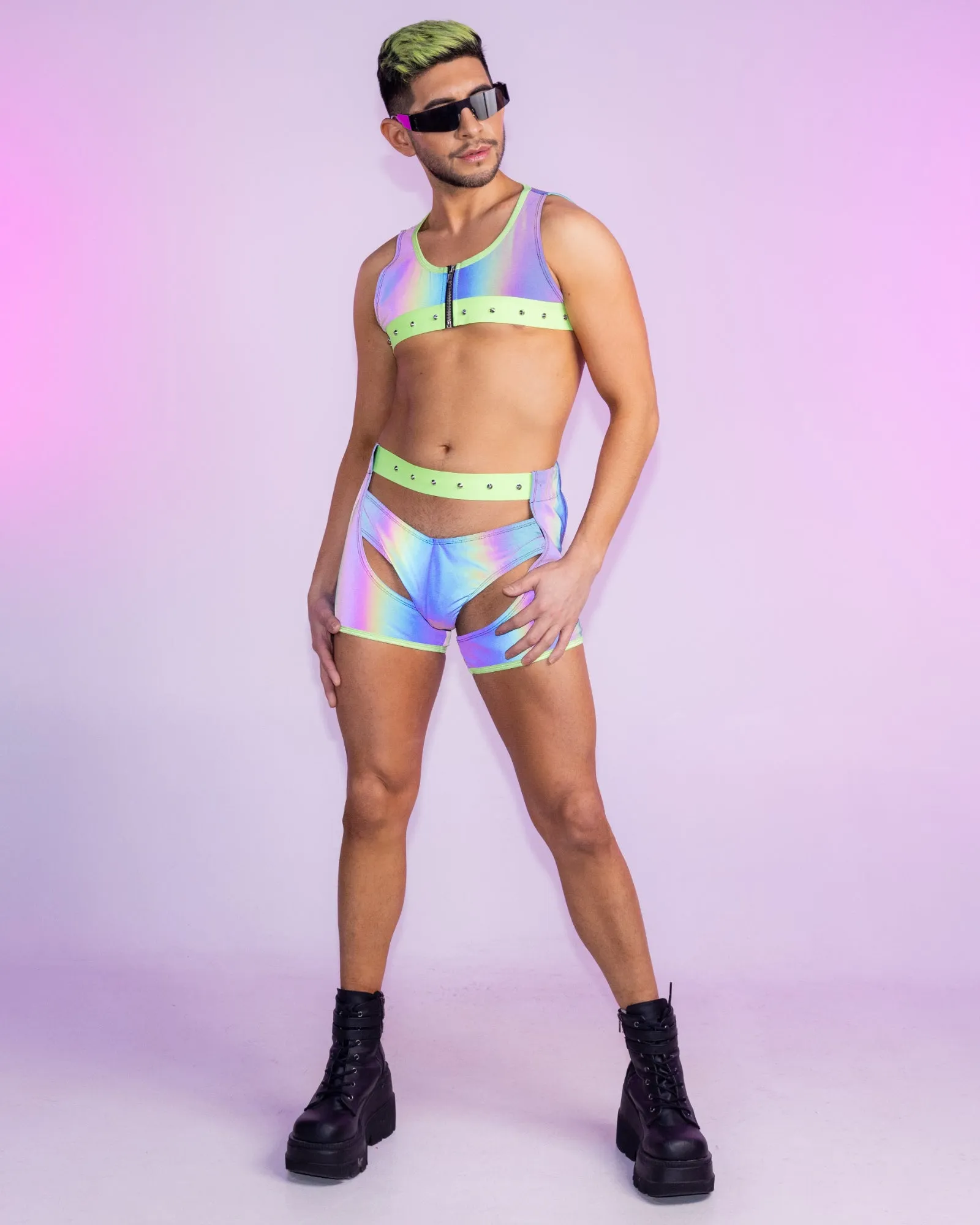 Reflective Lime Chaps