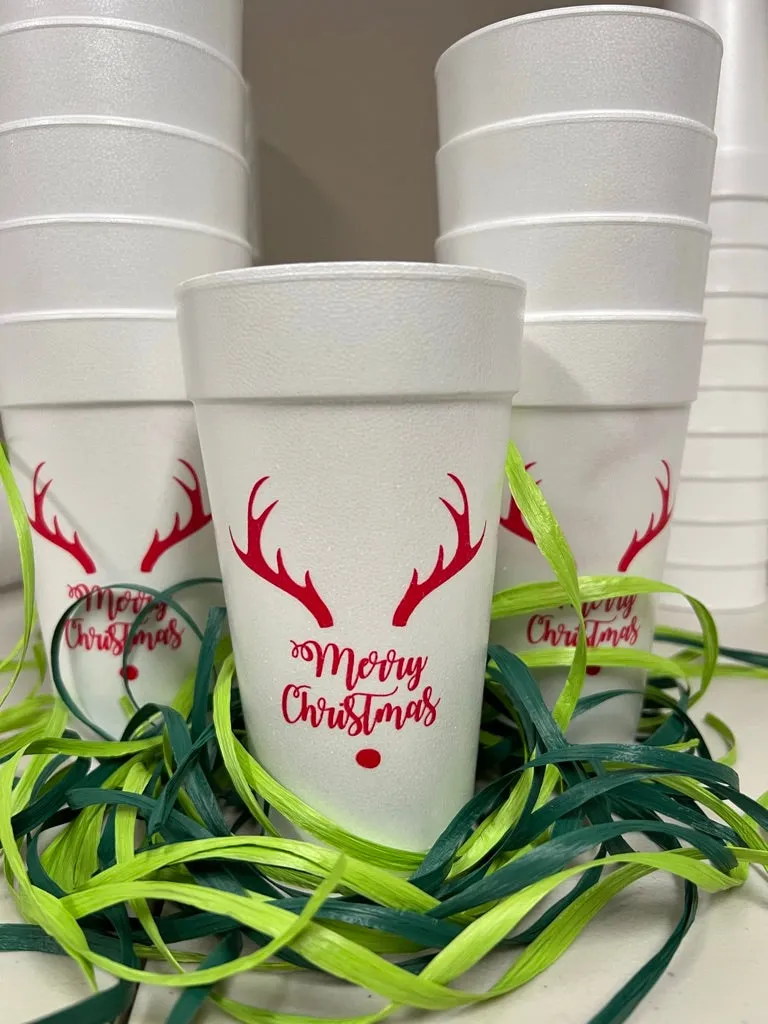 Reindeer Merry Christmas Cups