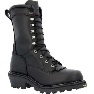 Rocky Men's Code Red HotShot 10" Soft Toe Logger Fire Boot- Black- RKD0119