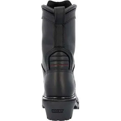 Rocky Men's Code Red HotShot 10" Soft Toe Logger Fire Boot- Black- RKD0119