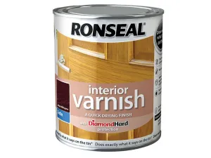 Ronseal Interior Varnish Quick Dry Satin Deep Mahogany 750Ml