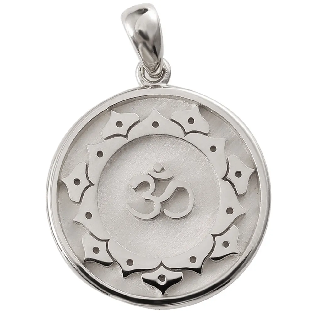Solid Gold Meditation Yoga Om Yoga Disc Pendant