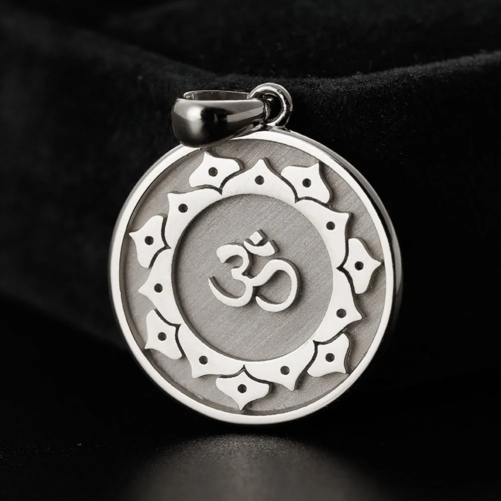 Solid Gold Meditation Yoga Om Yoga Disc Pendant