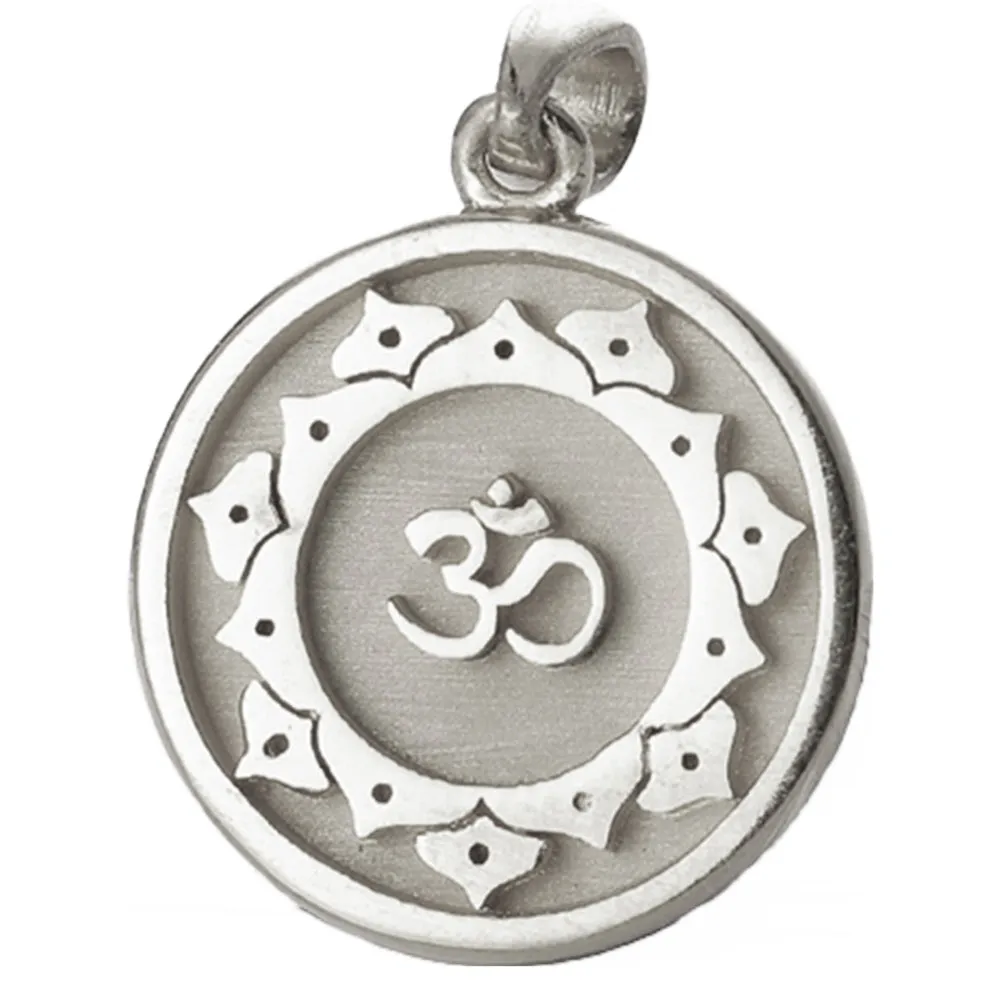 Solid Gold Meditation Yoga Om Yoga Disc Pendant