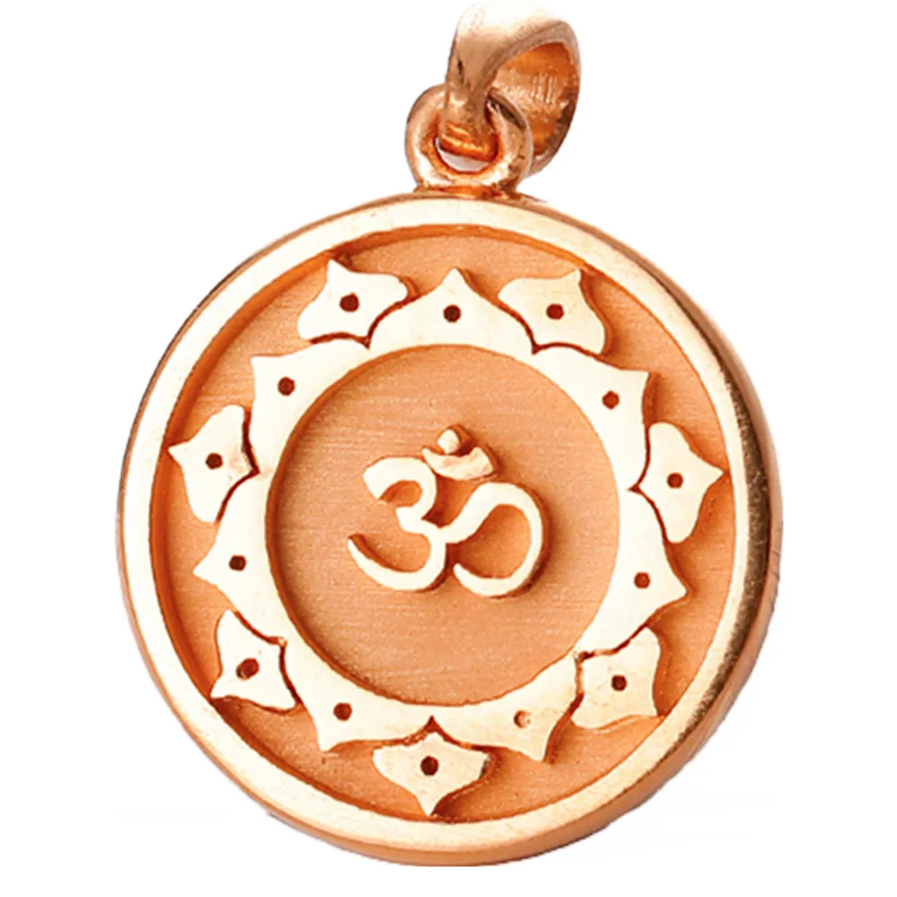 Solid Gold Meditation Yoga Om Yoga Disc Pendant