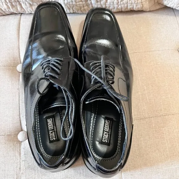 Stacy Adams Sz 13M Black Leather upper,  Square Toe Men Oxford shoes