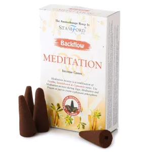 Stamford Backflow Incense Cones - Meditation - Pack of 12 (Approx. 144 cones)