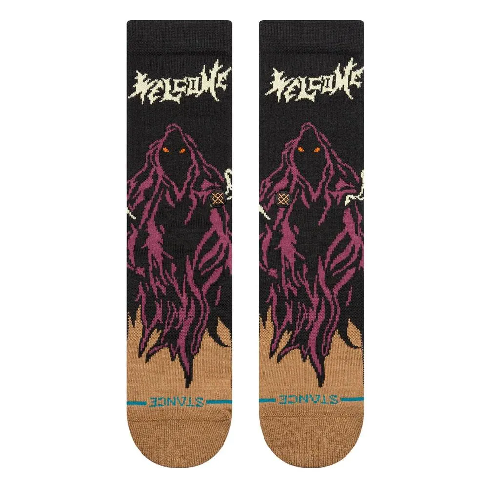 Stance Welcome Skelly Crew Socks - Black - Large