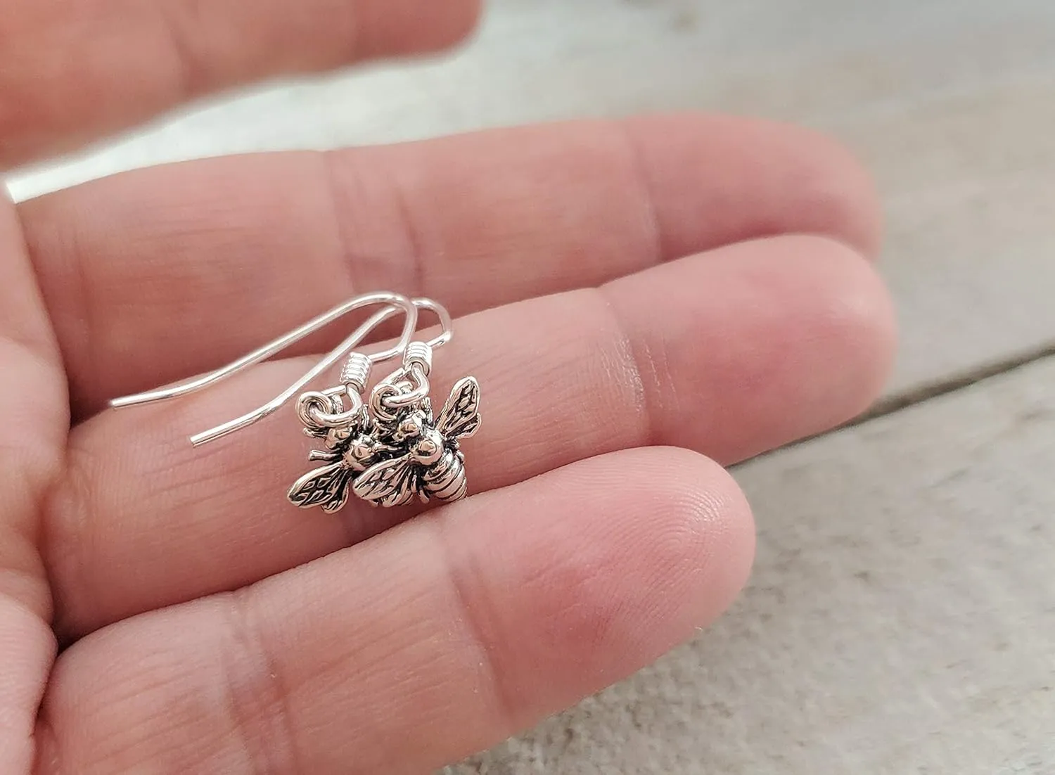 Sterling Silver Bee Dangle Earrings