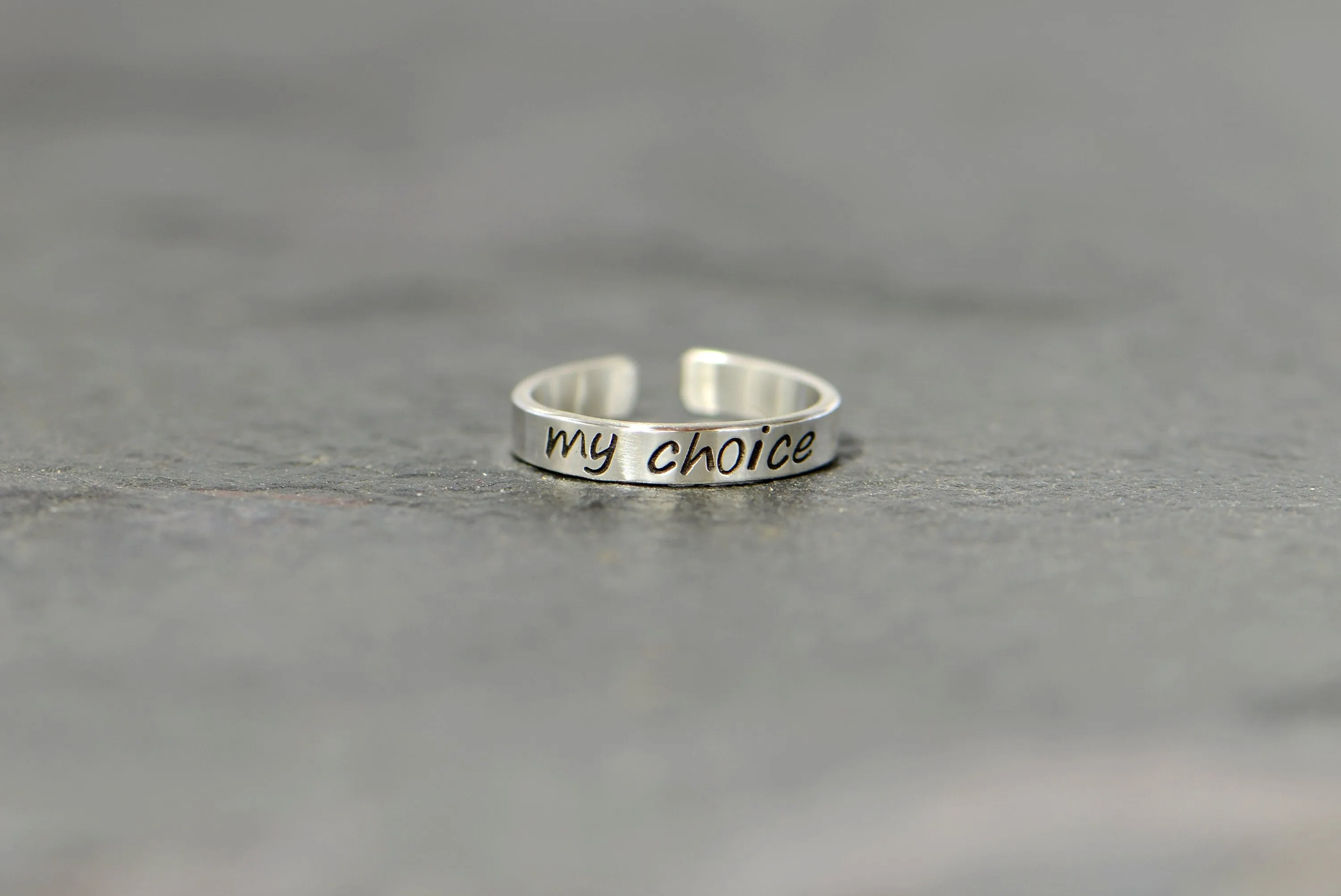 Sterling silver toe ring with my choice