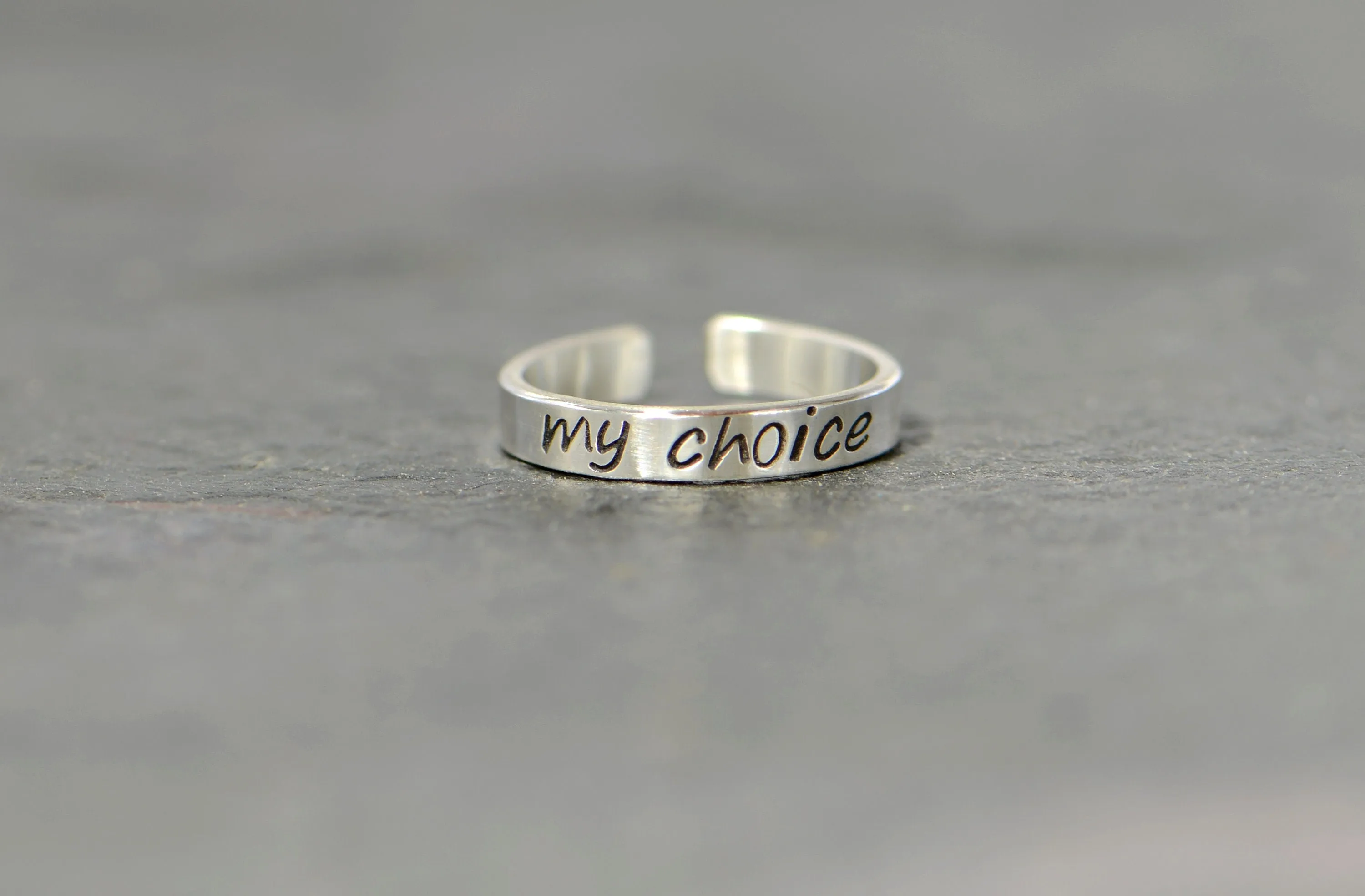 Sterling silver toe ring with my choice